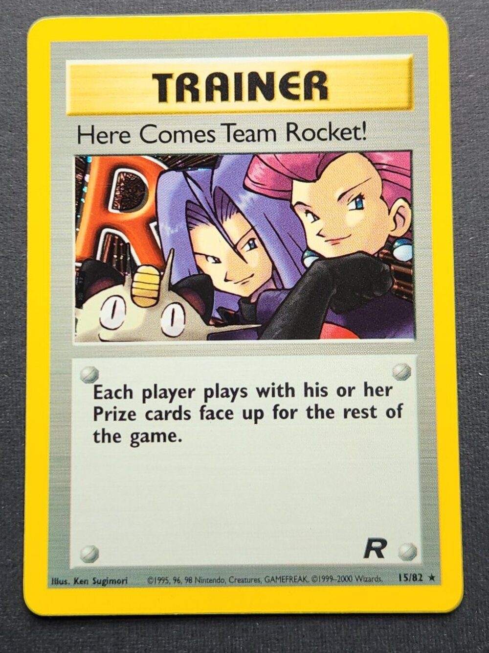 Vintage Pokemon Here Comes Team Rocket 15/82 Rare Holo Trainer Card WOTC 2000